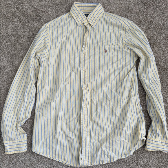 Ralph Lauren Yellow and Blue Classic Fit Button Down Shirt - Picture 4 of 4
